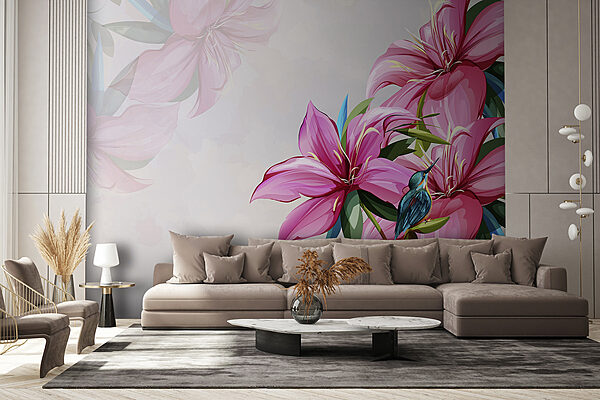 Papel de parede Papel de parede Grande plano de flores (REF: w01592)