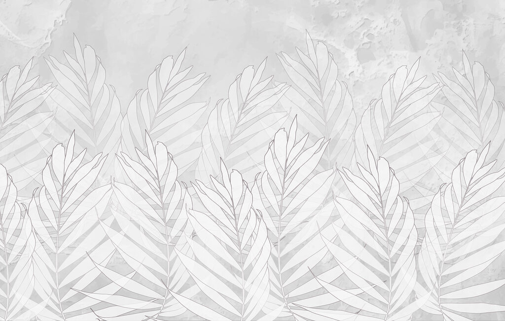 Desenho de linhas brancas de folhas Desenho de linhas brancas de folhas