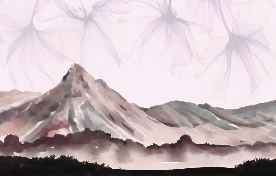 Papel de parede Pintura de uma cadeia de montanhas - Image 3