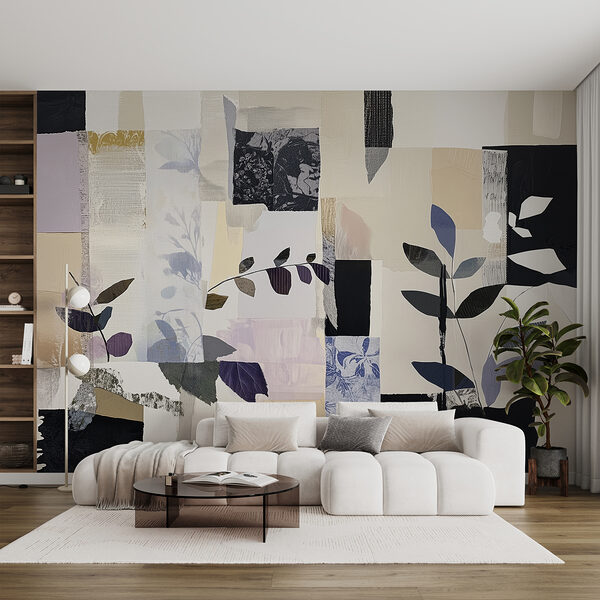 Pintura de folhas e quadrados Pintura de folhas e quadrados