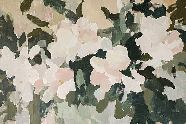Pintura de flores e folhas Pintura de flores e folhas