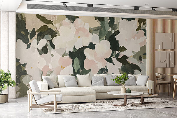 Pintura de flores e folhas Pintura de flores e folhas