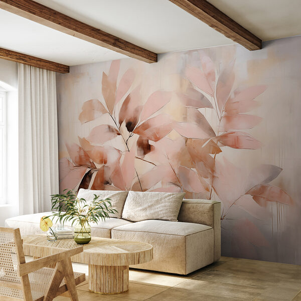 Pintura de folhas sobre uma superfície branca Pintura de folhas sobre uma superfície branca