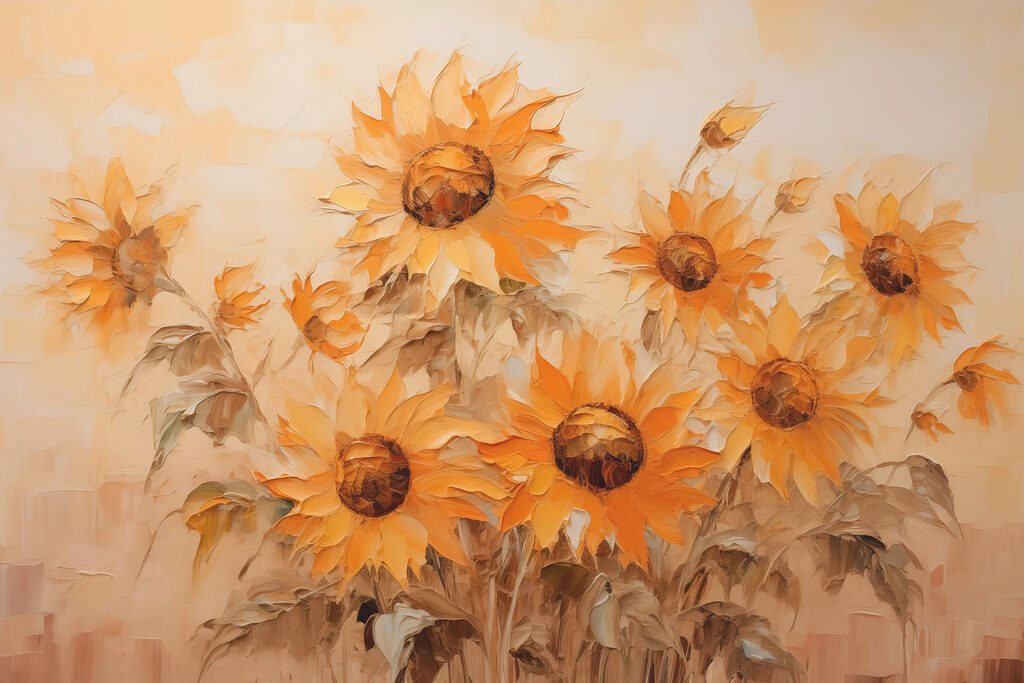 Pintura de girassóis Pintura de girassóis