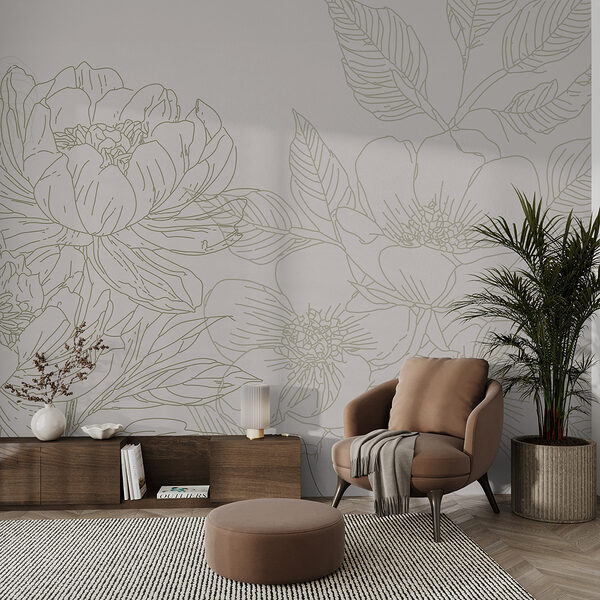 Desenho de flores e folhas Desenho de flores e folhas