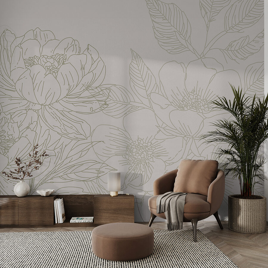 Desenho de flores e folhas Desenho de flores e folhas