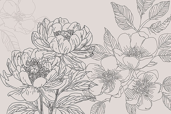 Desenho de flores e folhas Desenho de flores e folhas