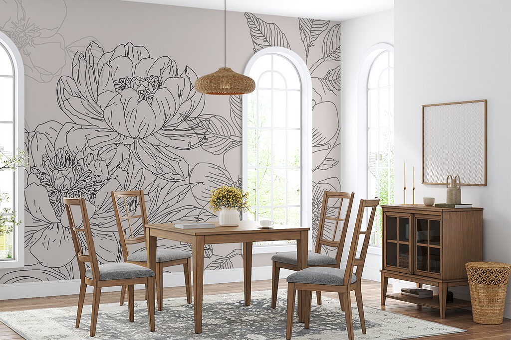 Drawing of flowers and leaves