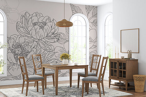 Desenho de flores e folhas Desenho de flores e folhas