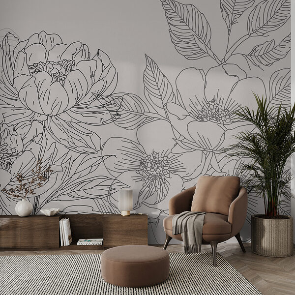 Desenho de flores e folhas Desenho de flores e folhas