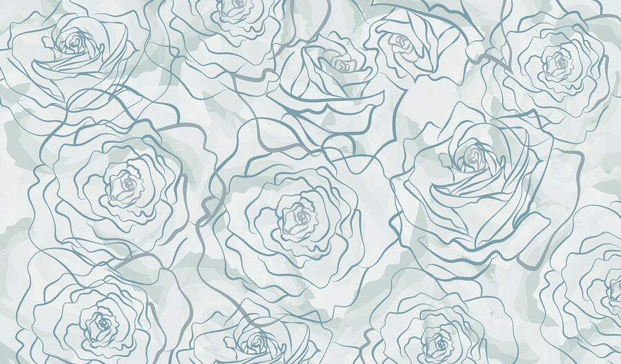 Padrão de rosas num fundo branco