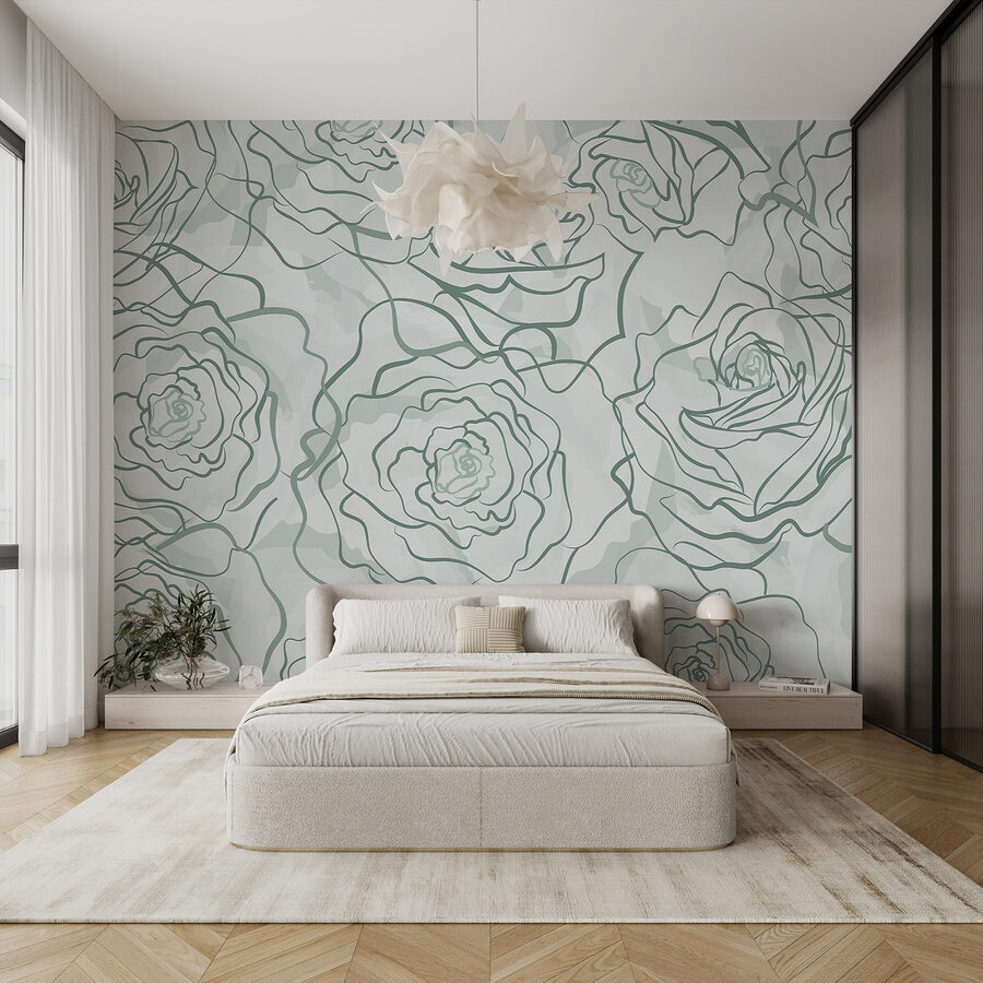 Padrão de rosas num fundo branco Padrão de rosas num fundo branco