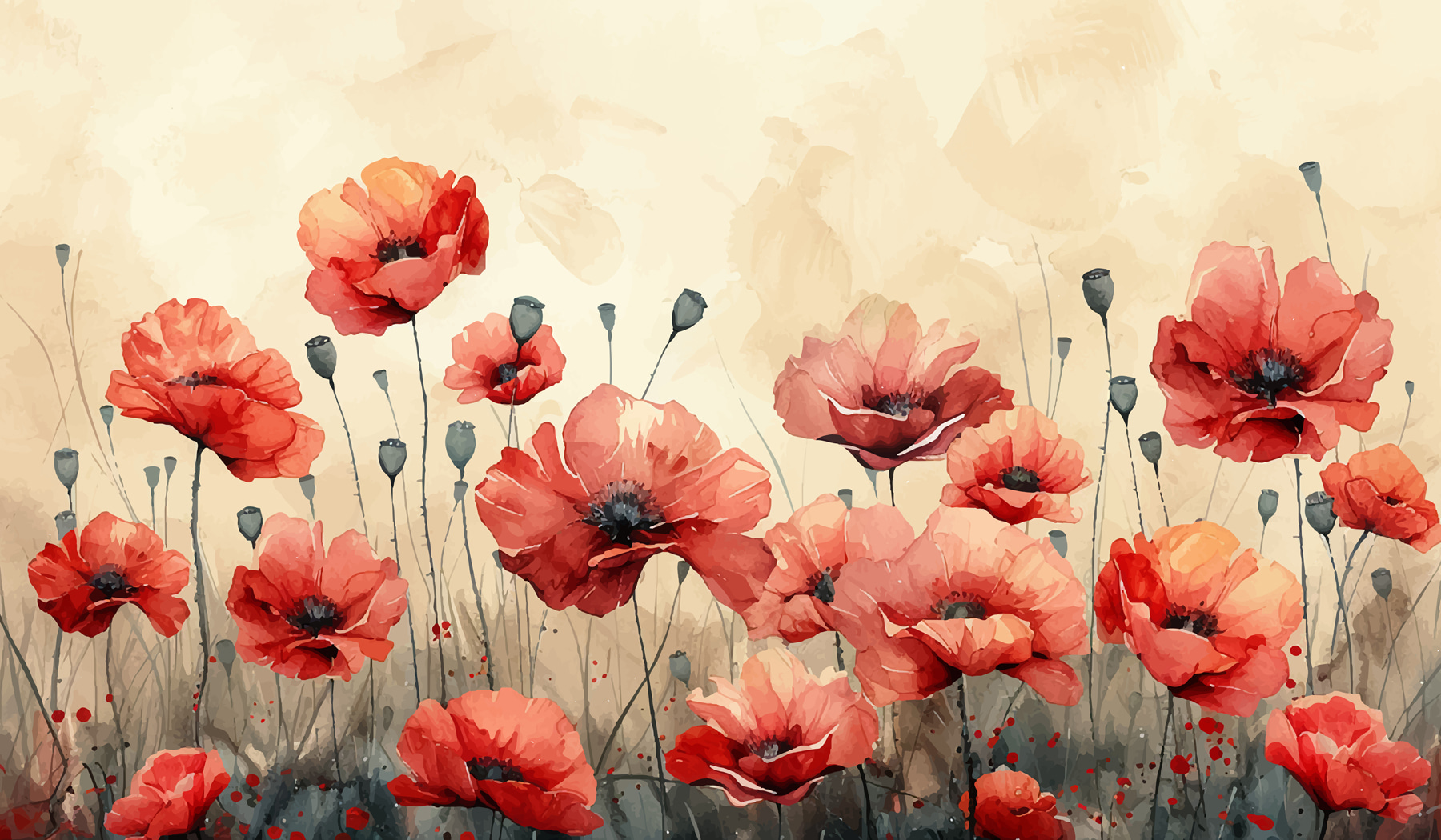 Painting of red flowers Painting of red flowers