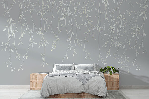 Fundo branco e cinzento com folhas Fundo branco e cinzento com folhas
