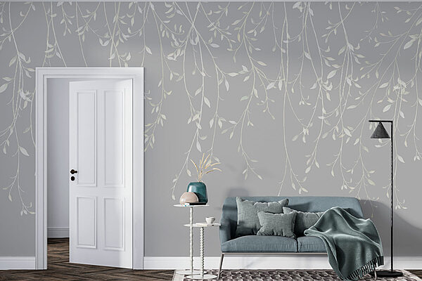 Fundo branco e cinzento com folhas Fundo branco e cinzento com folhas