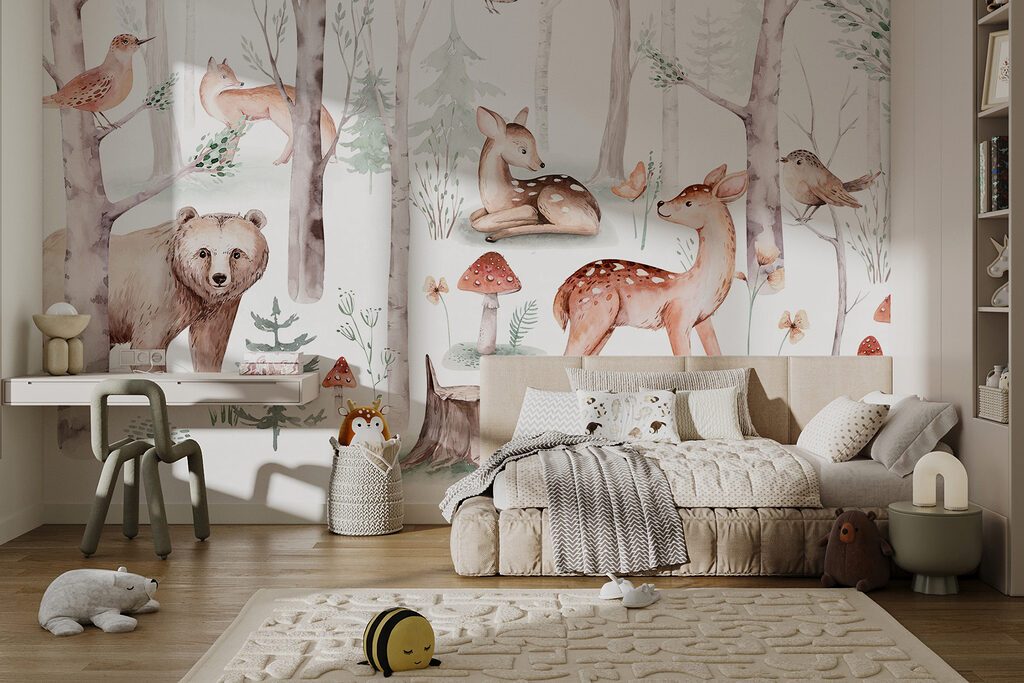 Group of animals in the woods