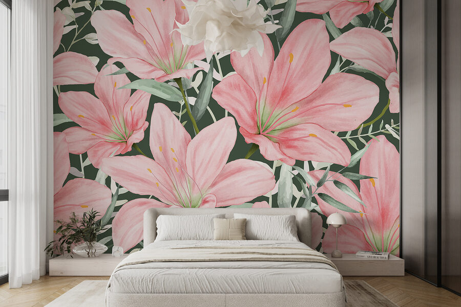 Padrão de flores cor-de-rosa