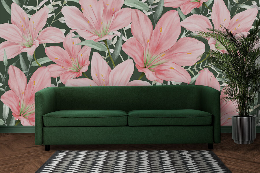 Padrão de flores cor-de-rosa
