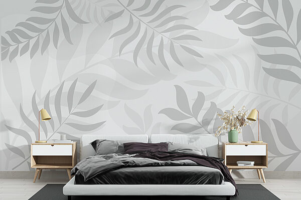 Folhas cinzentas sobre um fundo branco Folhas cinzentas sobre um fundo branco
