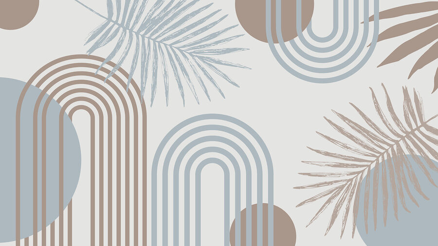 Papel de parede Padrão de folhas e um arco-íris - Image 5