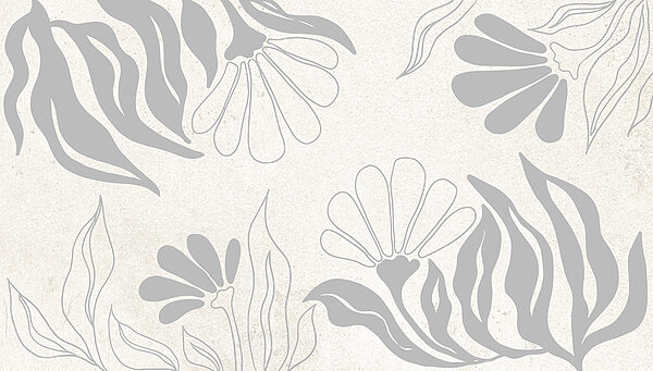 Padrão floral branco e cinzento Padrão floral branco e cinzento