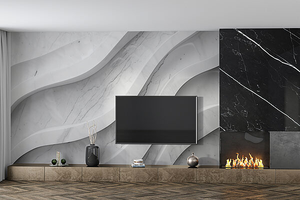 Parede de mármore branco com linhas Parede de mármore branco com linhas
