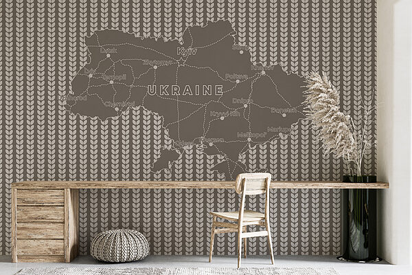 Mapa da Ucrânia com texto a branco Mapa da Ucrânia com texto a branco