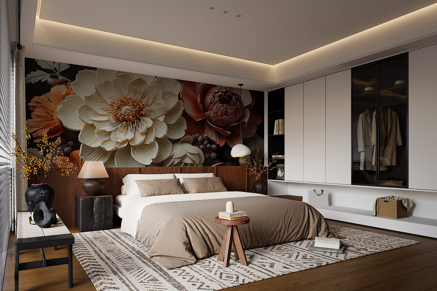 Grande plano de flores