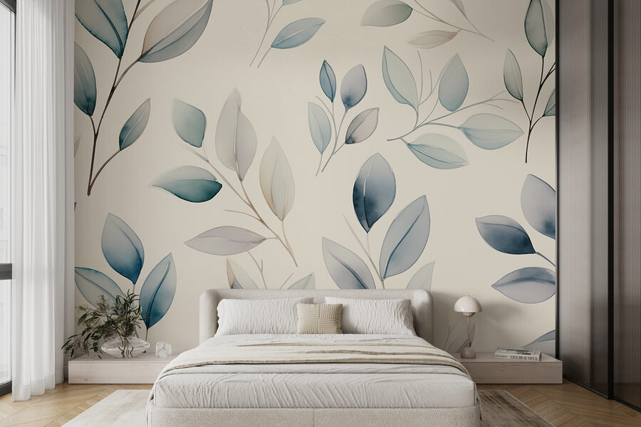 Padrão de folhas sobre um fundo branco Padrão de folhas sobre um fundo branco