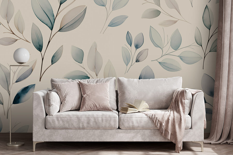 Padrão de folhas sobre um fundo branco Padrão de folhas sobre um fundo branco
