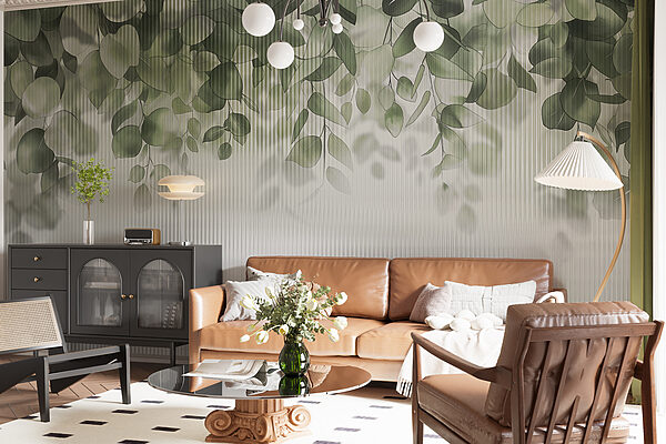 Green leaves from a window Green leaves from a window