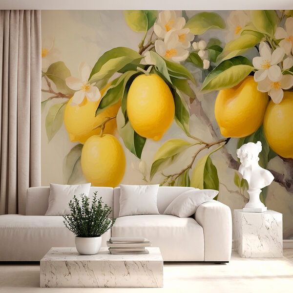 Pintura de limões numa árvore Pintura de limões numa árvore