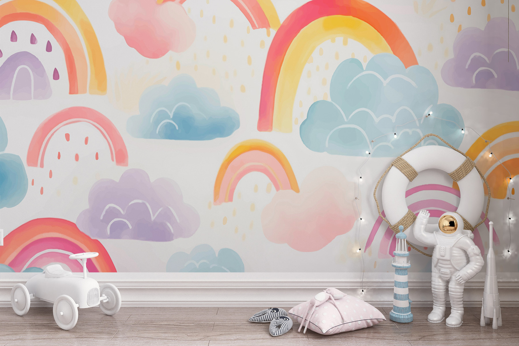 Pattern of rainbows and clouds Pattern of rainbows and clouds