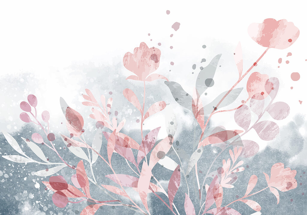 Desenho floral cor-de-rosa e cinzento Desenho floral cor-de-rosa e cinzento