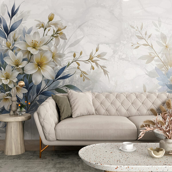 Pintura de flores e folhas Pintura de flores e folhas