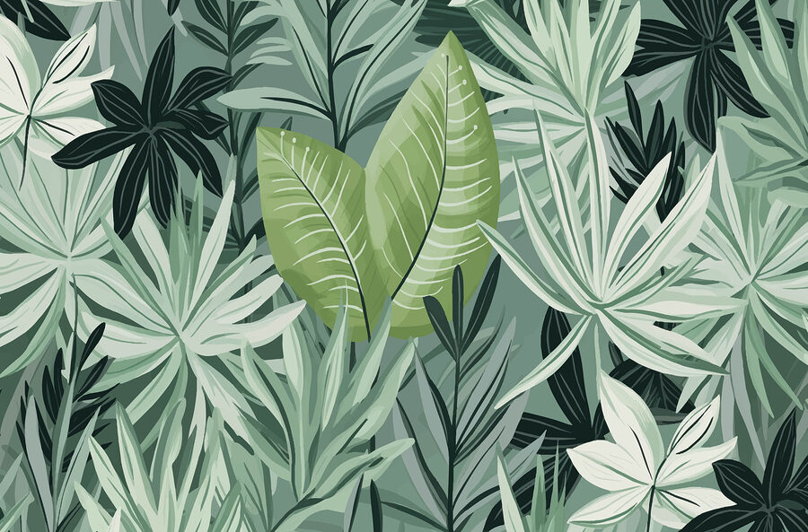 Folhas e plantas verdes