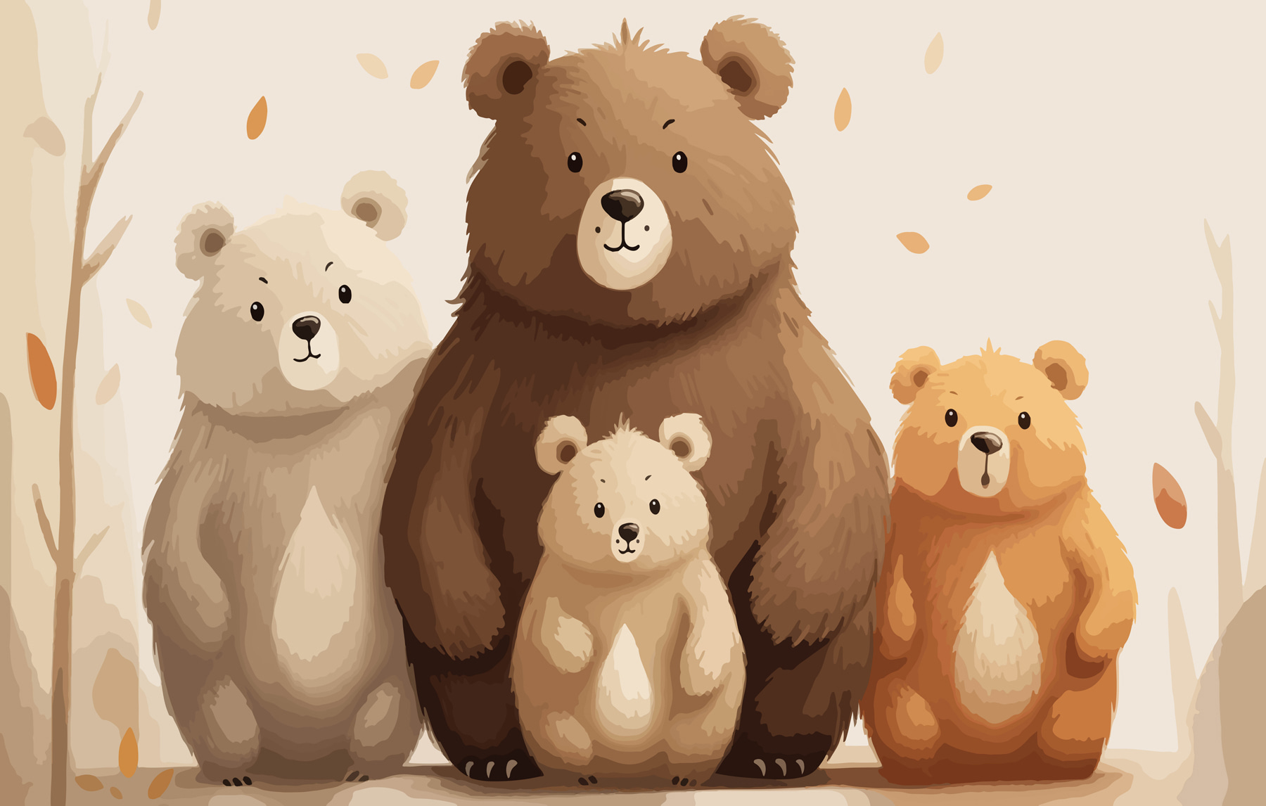 Group of bears standing together Group of bears standing together