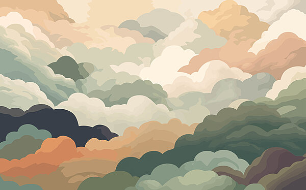 Nuvens coloridas no céu Nuvens coloridas no céu