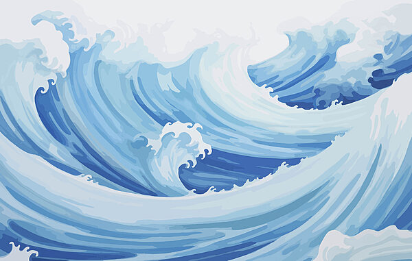 Ondas azuis e brancas Ondas azuis e brancas