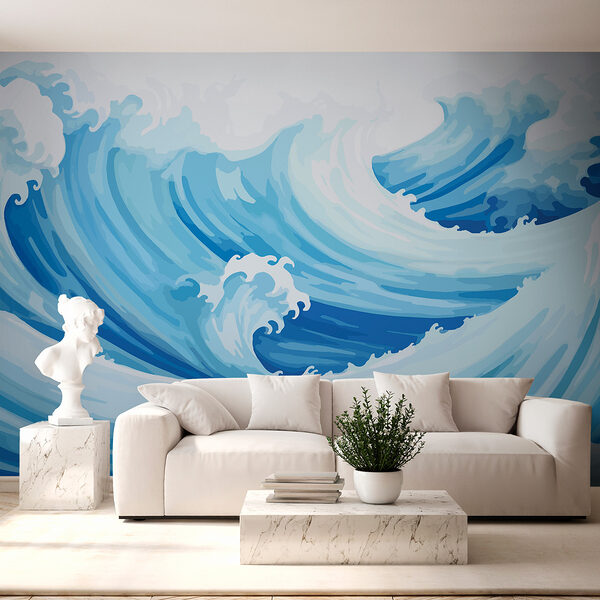Ondas azuis e brancas Ondas azuis e brancas