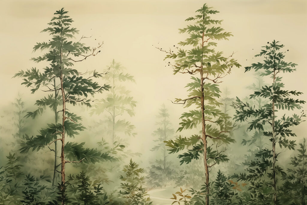 Pintura de uma floresta Pintura de uma floresta
