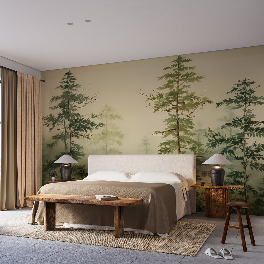 Pintura de uma floresta