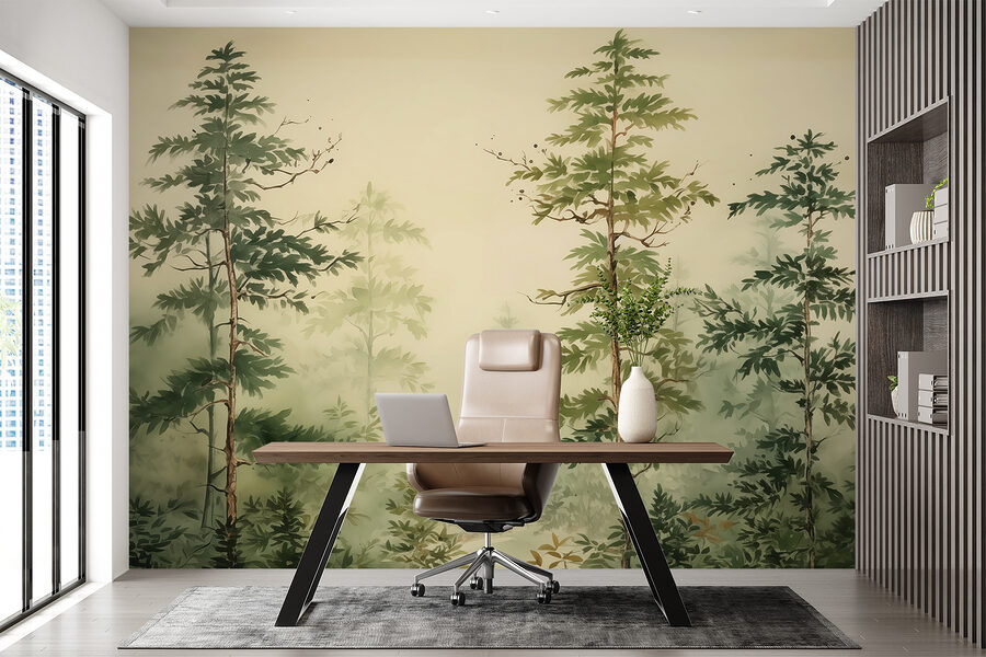 Pintura de uma floresta