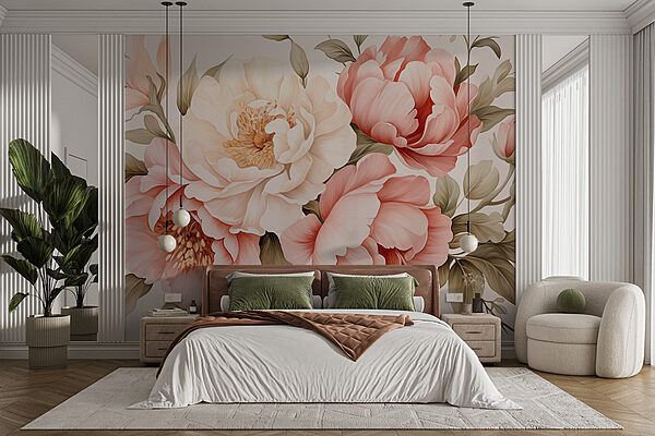 Papel de parede Papel de parede Grande plano de flores (REF: w01734)
