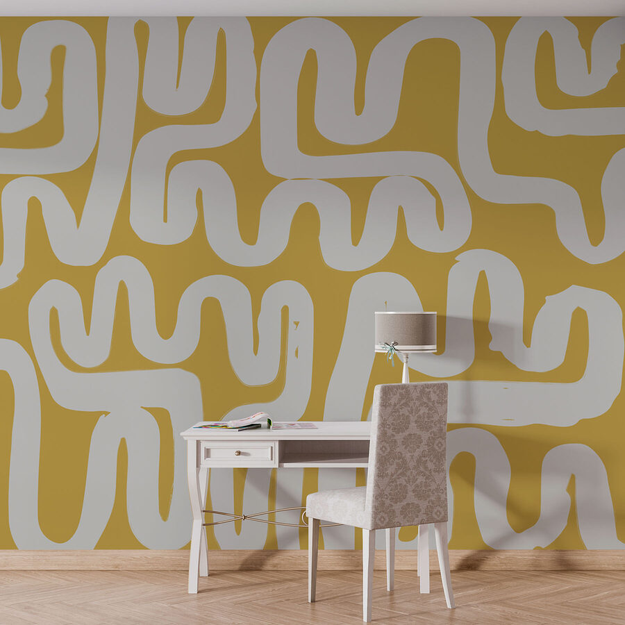 Labirinto branco e amarelo