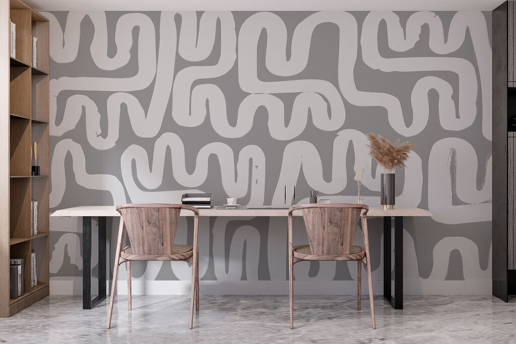 Maze with white lines