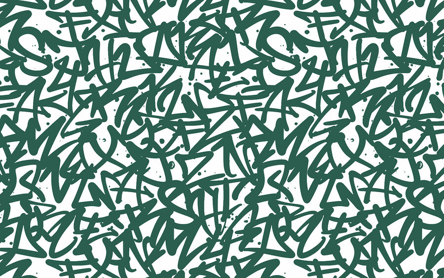 Padrão de letras verdes