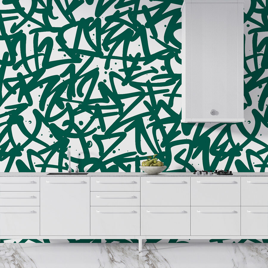 Padrão de letras verdes