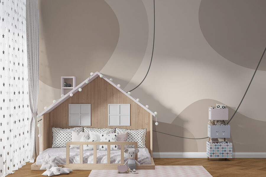 Fundo cinzento e branco com linhas curvas