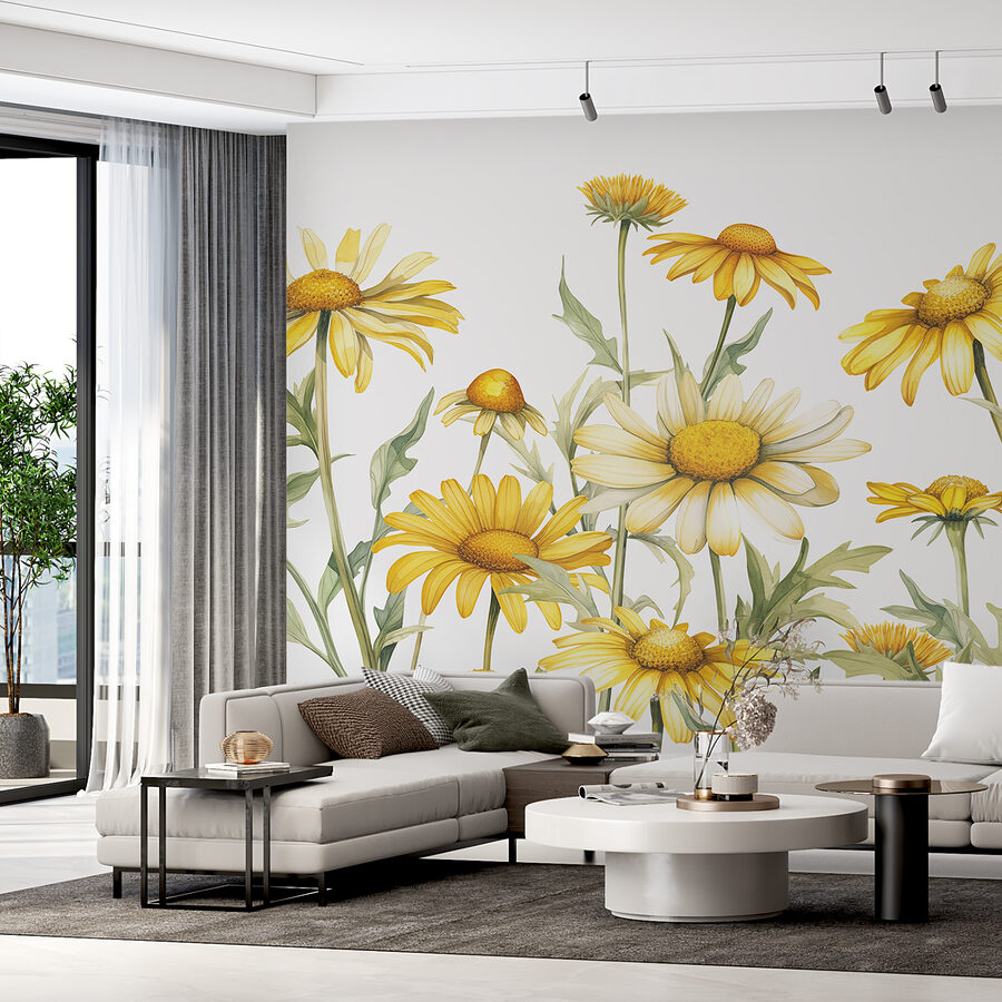 Grupo de flores amarelas
